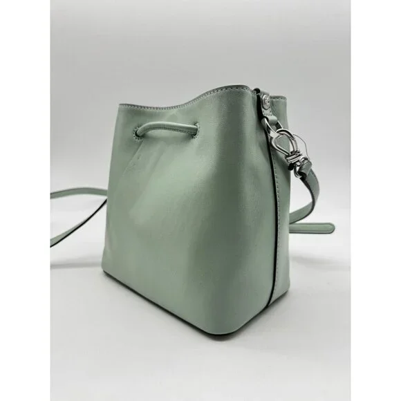Donna Karan NY Lawrence smooth leather bucket crossbody bag -Jade/Sage USED - Picture 5 of 16
